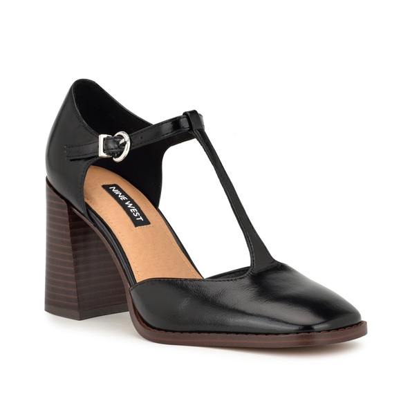 🖤New Nine West Janky T-strap heels black 8.5 - Picture 1 of 9